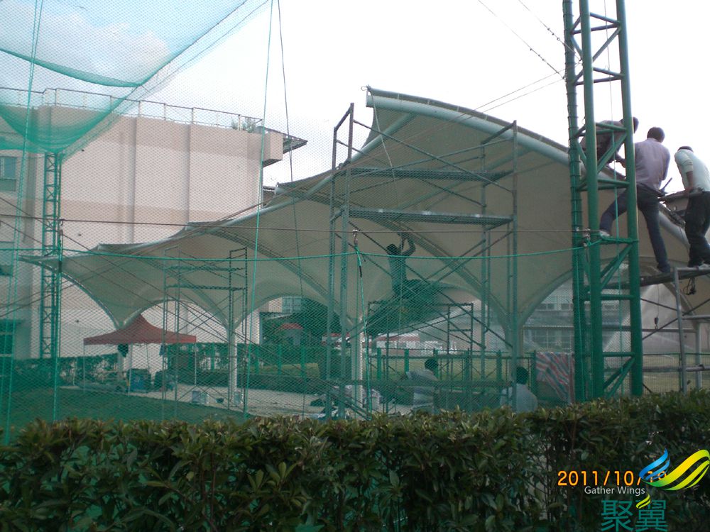 膜结构发球台遮阳棚