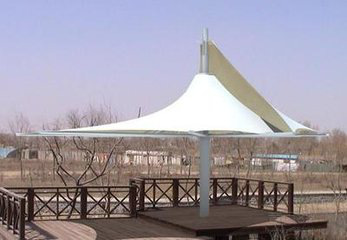 上海高档小区景观膜伞安装  膜伞遮阳棚系列