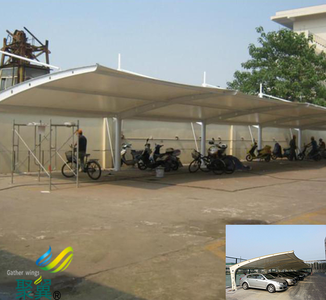 河北省南和县膜结构车棚|膜结构车棚企业上门包送安装