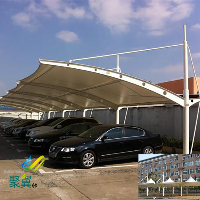 内蒙古锡林郭勒盟西乌珠穆沁旗膜结构车棚|膜结构车棚生产