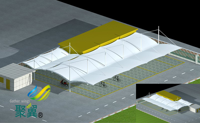 宁波小区景观膜结构车棚|PVC车棚布厂家直销