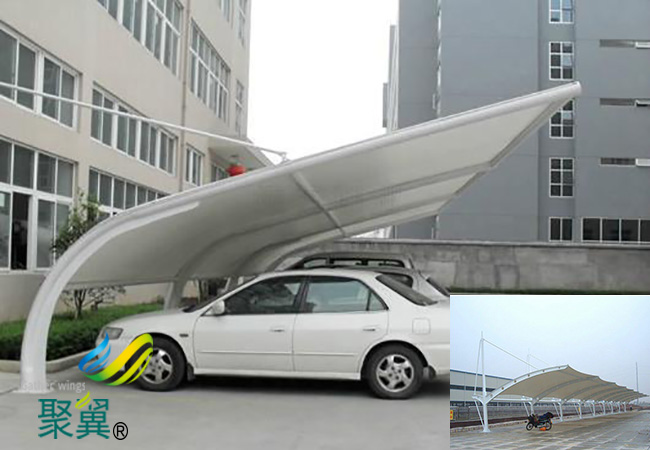 浙江汽车停车棚轻包人工安装膜材寿命是多久？