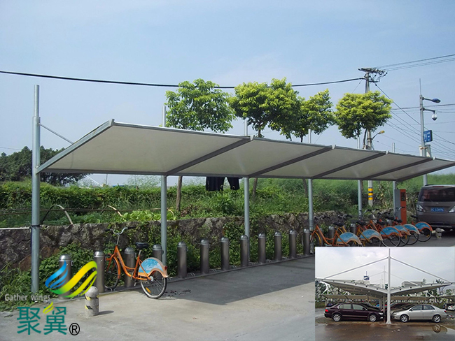 苏州膜结构自行车停车棚安装定制工程公司