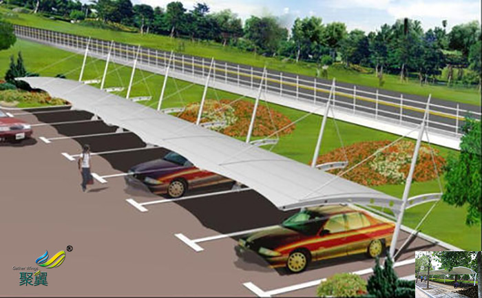 合肥安装膜结构汽车停车棚景观棚图纸工程单位部门