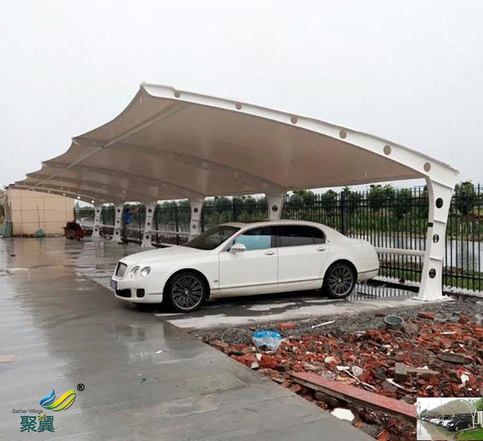 深圳膜结构张拉膜停车棚雨棚材料施工设计