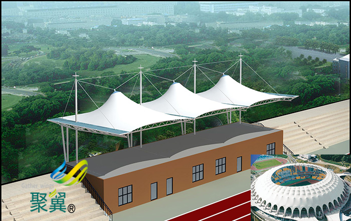 河南膜结构体育场馆看台承包价格施工方案图片工程