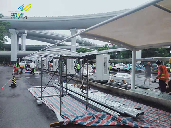 上海虹桥机场出租车膜结构充电桩车棚